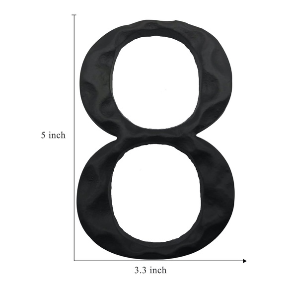 House Number 8 High Floating Cast Iron 5" Home Address Number, Mailbox/Black #8 - Picture 2 of 8